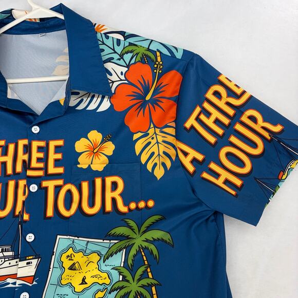 AlohaDaddy Retro Gilligan's Island 'A Three Hour Tour' Hawaiian Shirt Mens 2XL - Picture 8 of 15